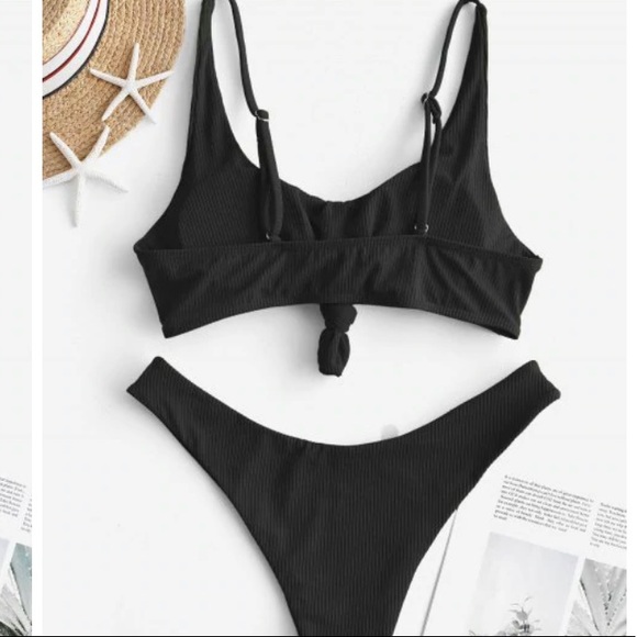 Black Ribbed Bikini Set - Picture 2 of 7